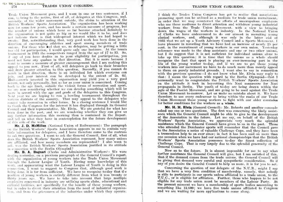 TUC Report, 1936