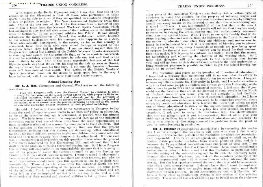 TUC Report, 1936