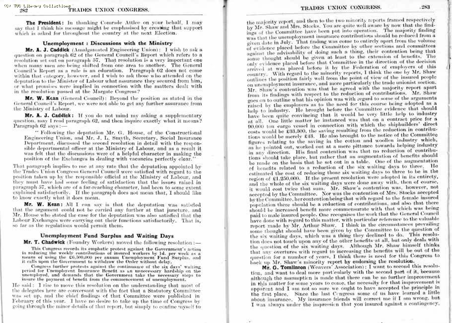 TUC Report, 1936