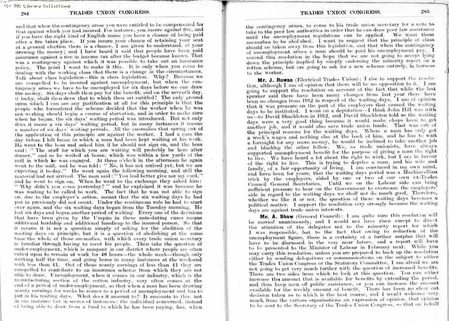 TUC Report, 1936