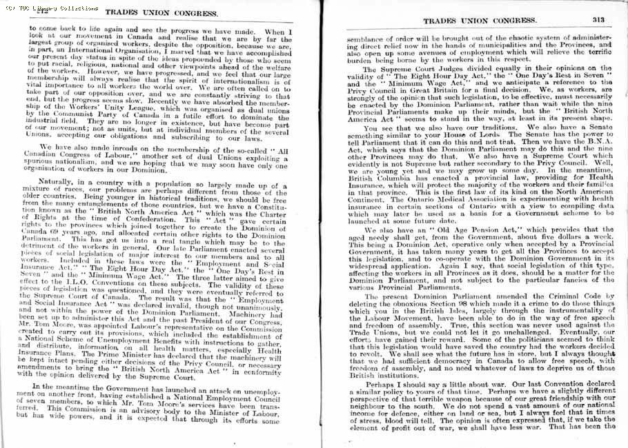 TUC Report, 1936