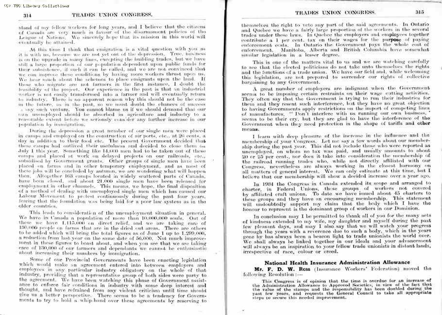 TUC Report, 1936
