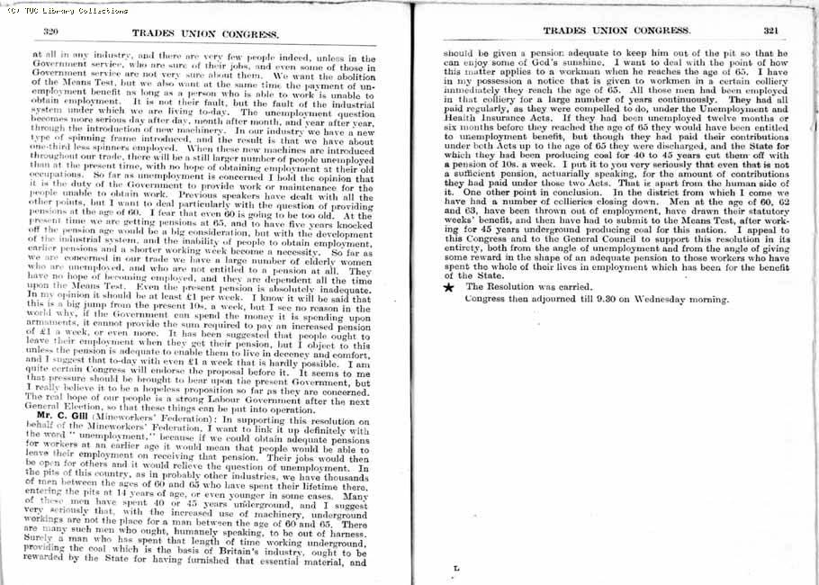 TUC Report, 1936