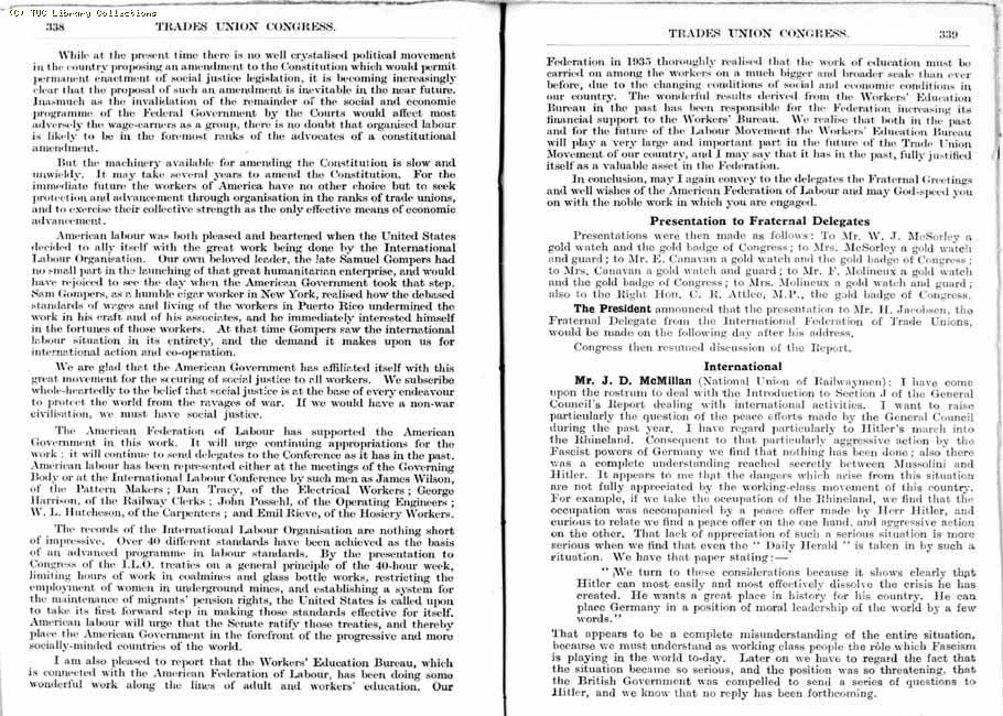TUC Report, 1936