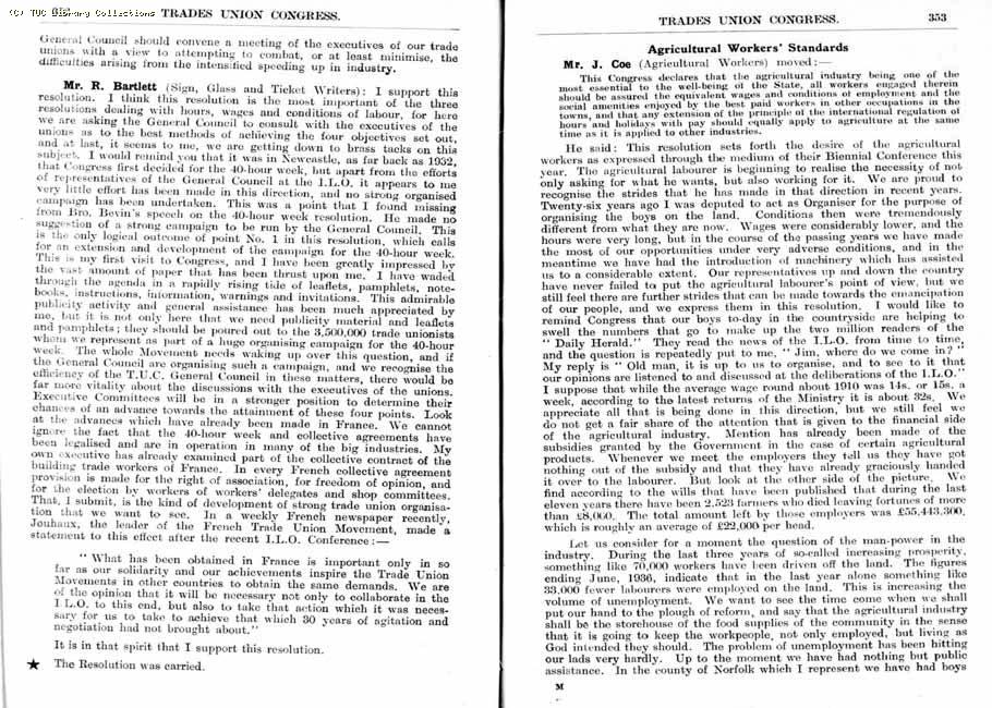 TUC Report, 1936