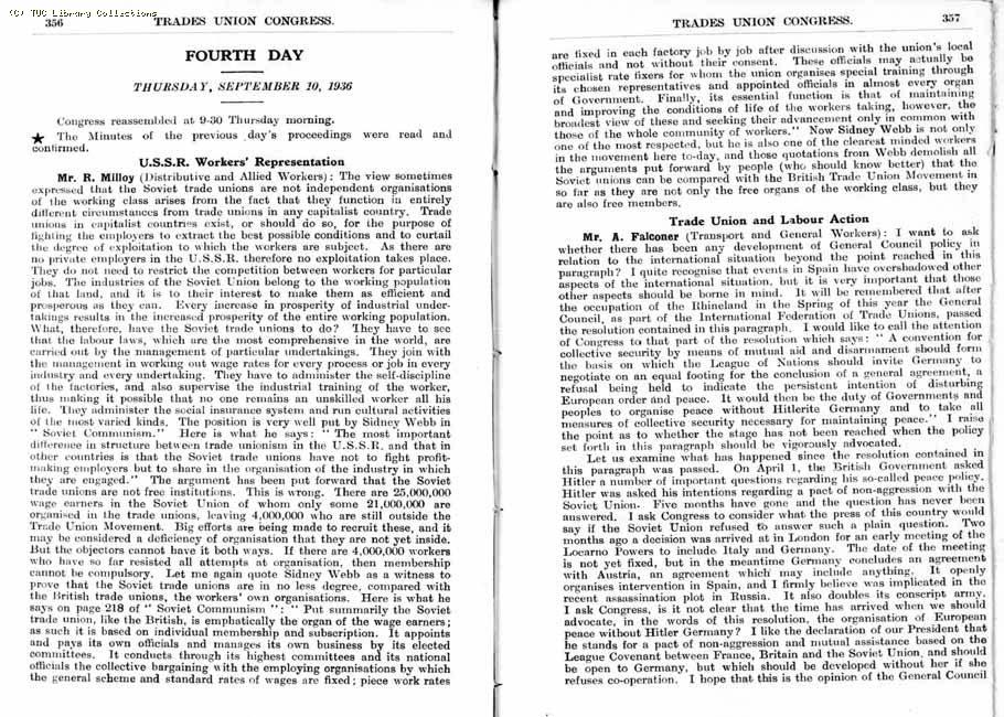 TUC Report, 1936