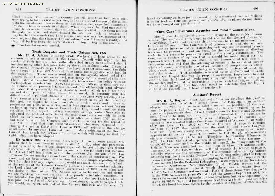 TUC Report, 1936