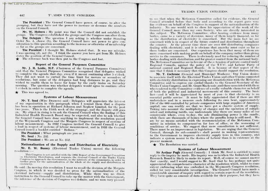 TUC Report, 1936