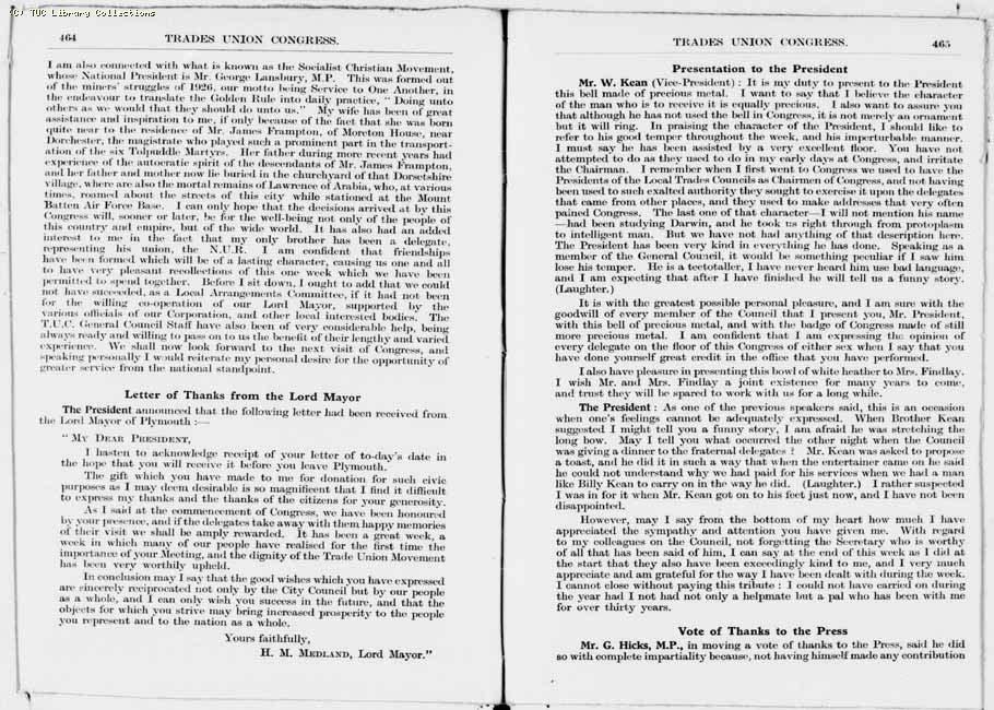 TUC Report, 1936