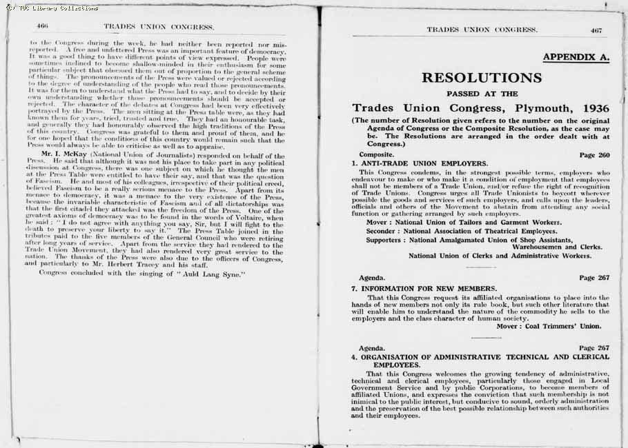 TUC Report, 1936
