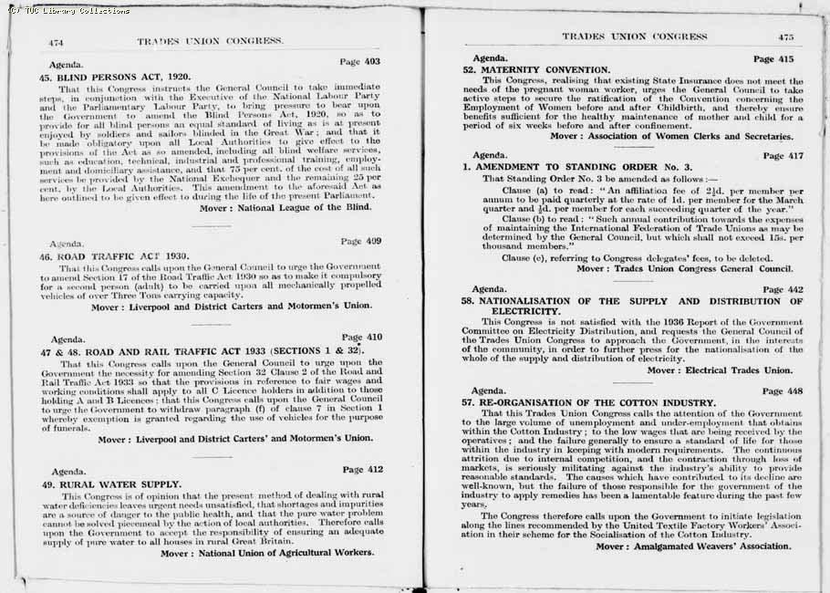 TUC Report, 1936