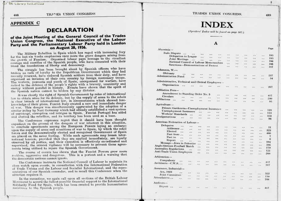 TUC Report, 1936