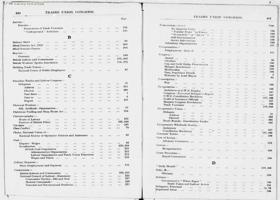TUC Report, 1936