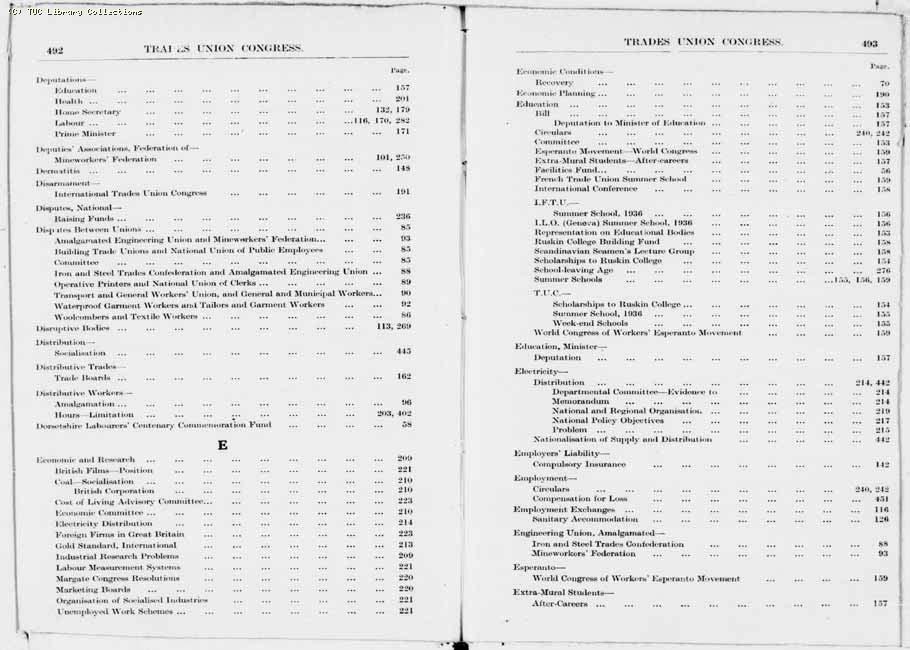 TUC Report, 1936