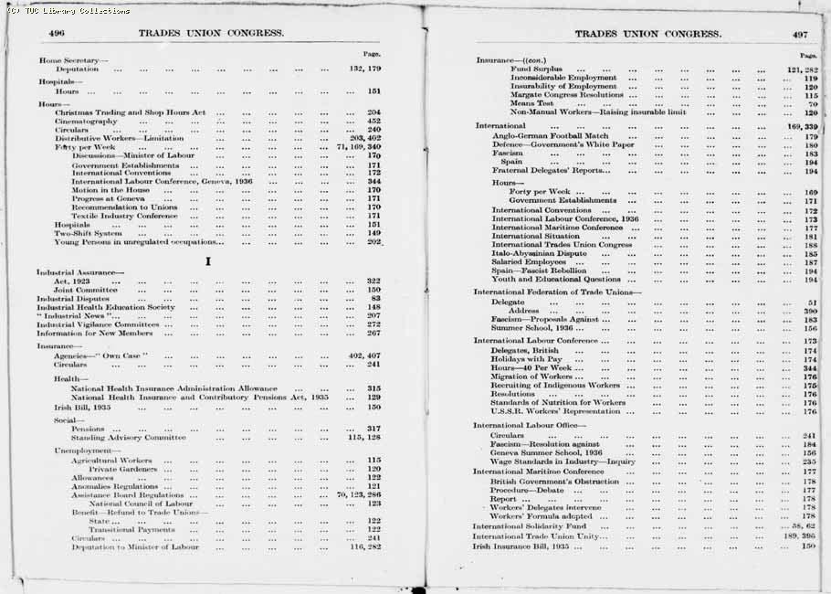TUC Report, 1936