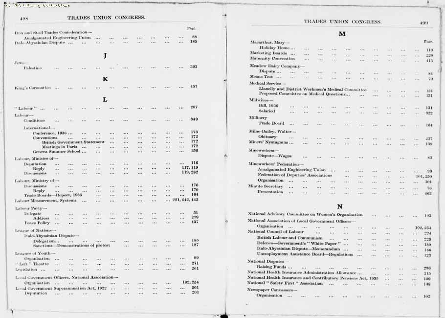 TUC Report, 1936