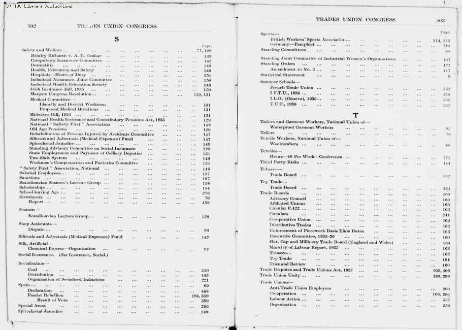 TUC Report, 1936