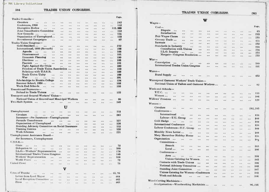 TUC Report, 1936