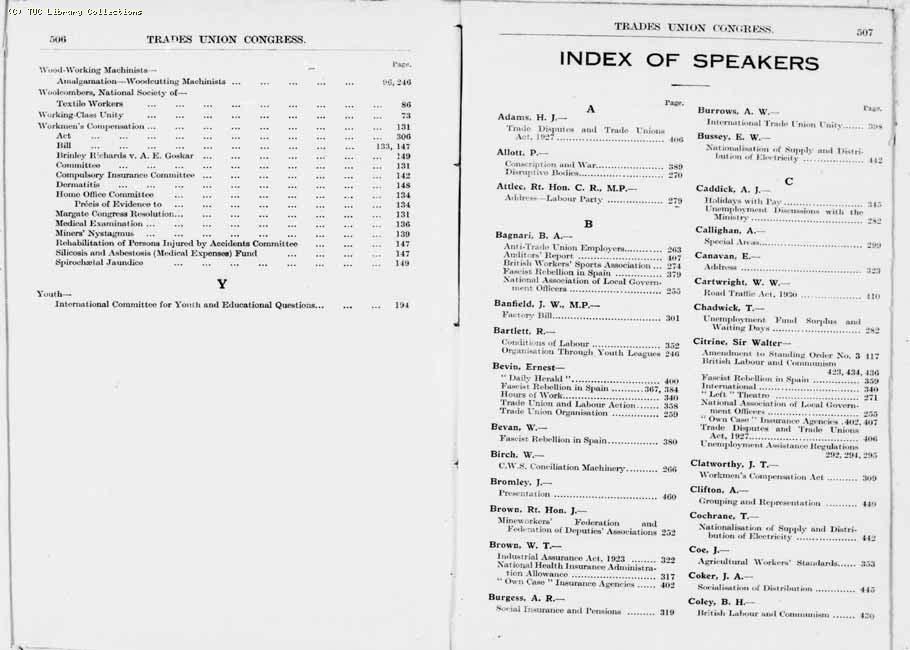 TUC Report, 1936