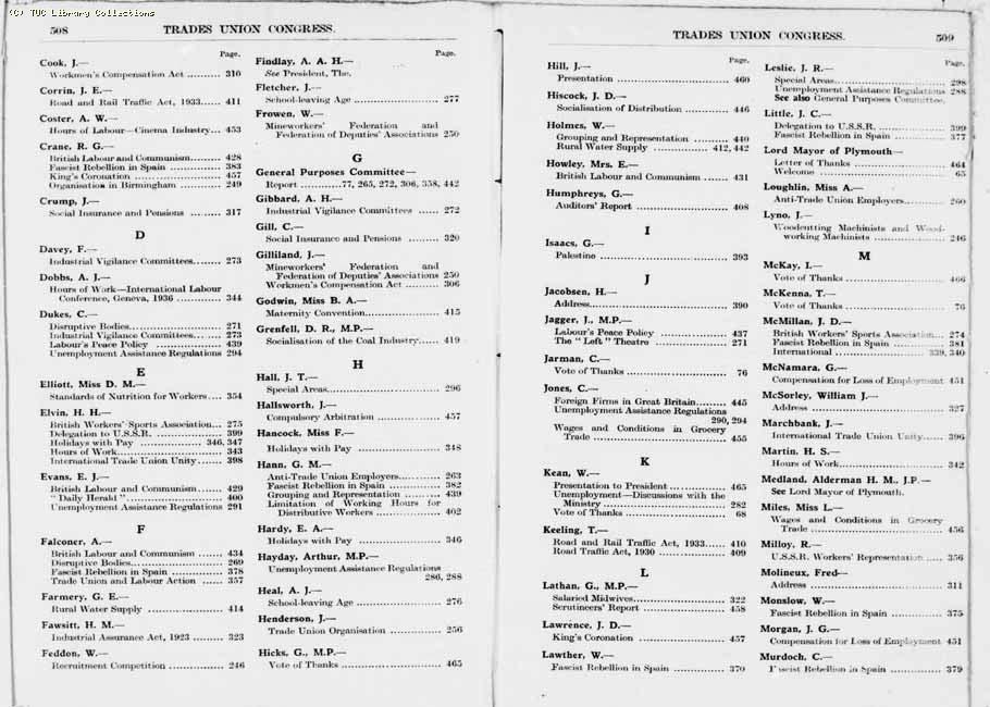 TUC Report, 1936