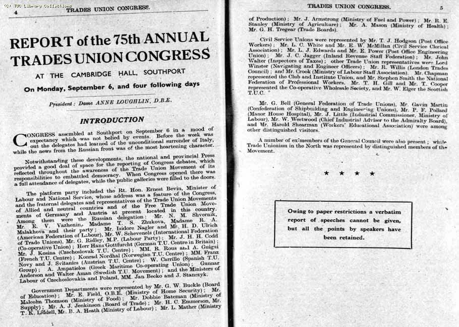 TUC Report, 1943