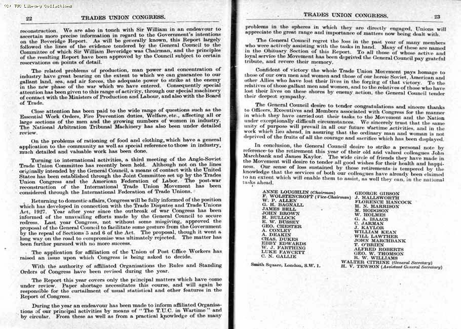 TUC Report, 1943