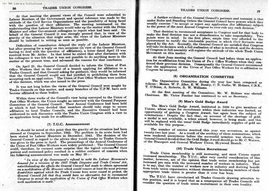TUC Report, 1943