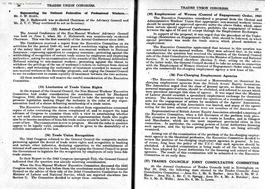TUC Report, 1943