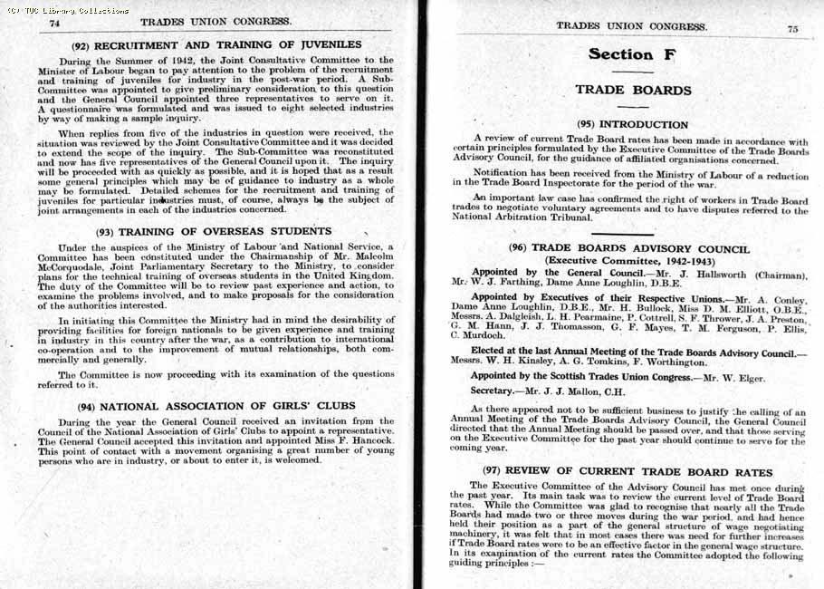 TUC Report, 1943