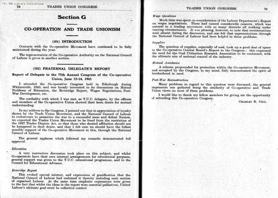 TUC Report, 1943