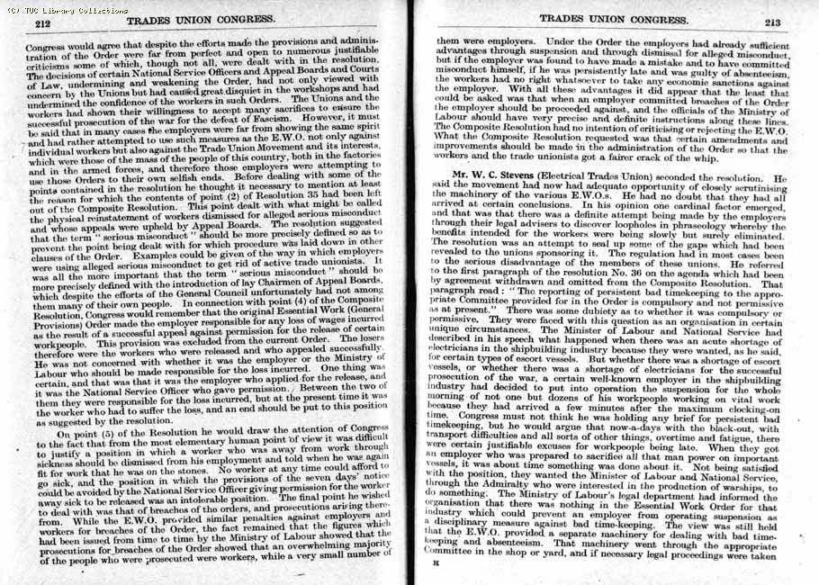 TUC Report, 1943