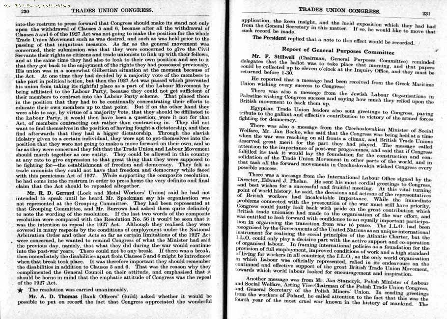 TUC Report, 1943