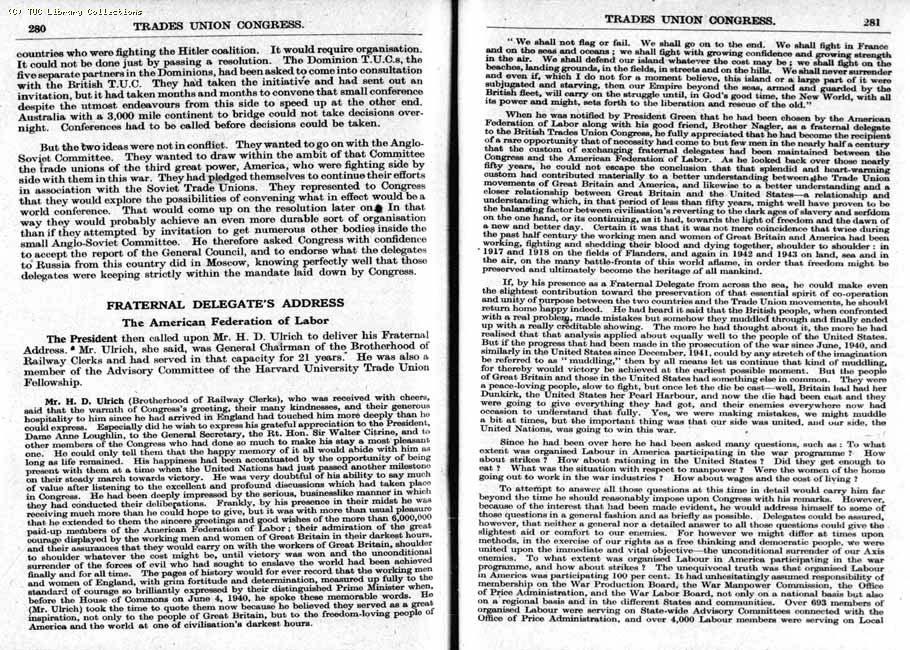 TUC Report, 1943