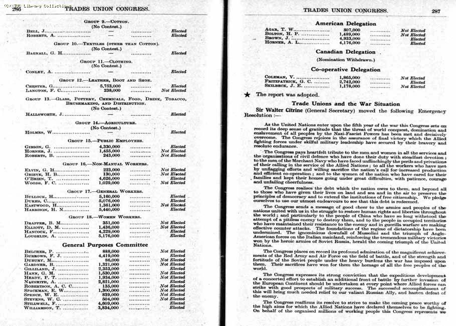 TUC Report, 1943