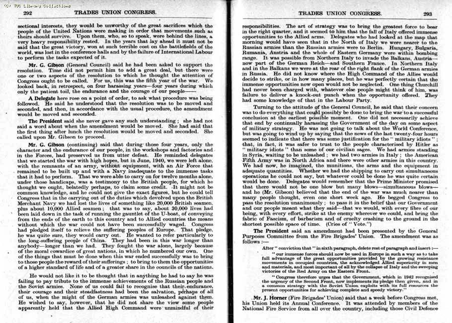 TUC Report, 1943