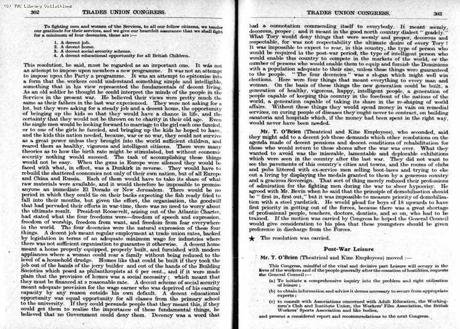 TUC Report, 1943