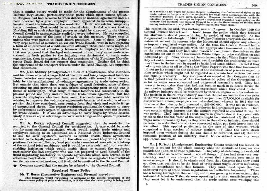 TUC Report, 1943