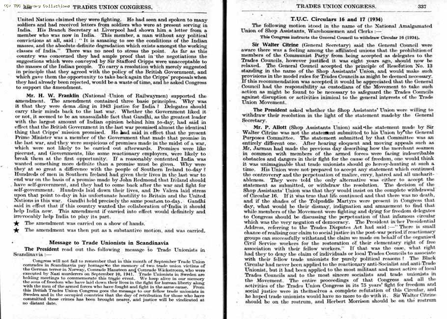 TUC Report, 1943