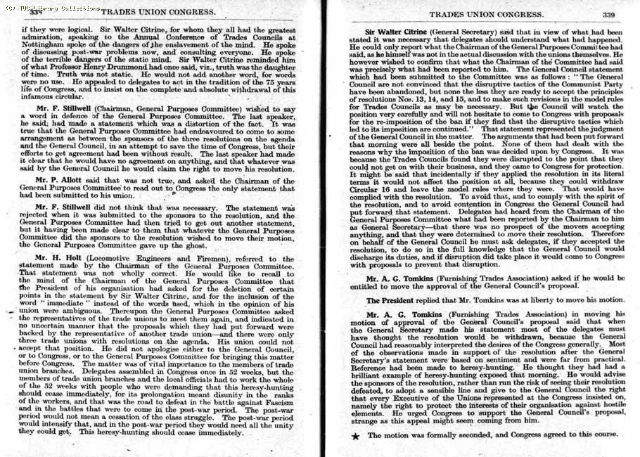 TUC Report, 1943