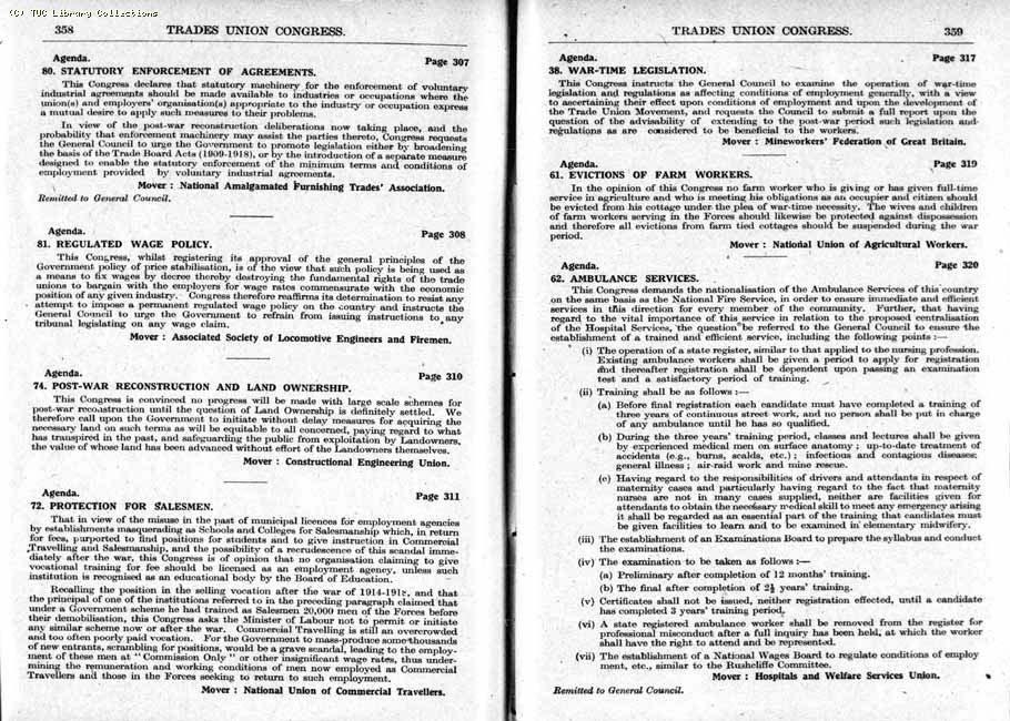 TUC Report, 1943