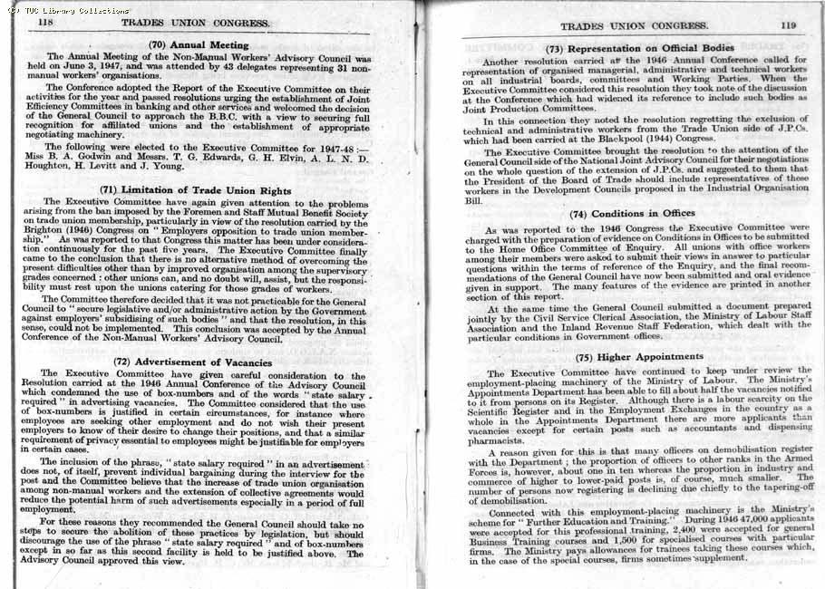 TUC Report, 1947