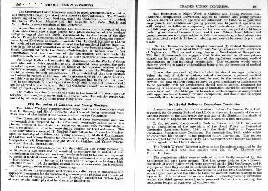TUC Report, 1947