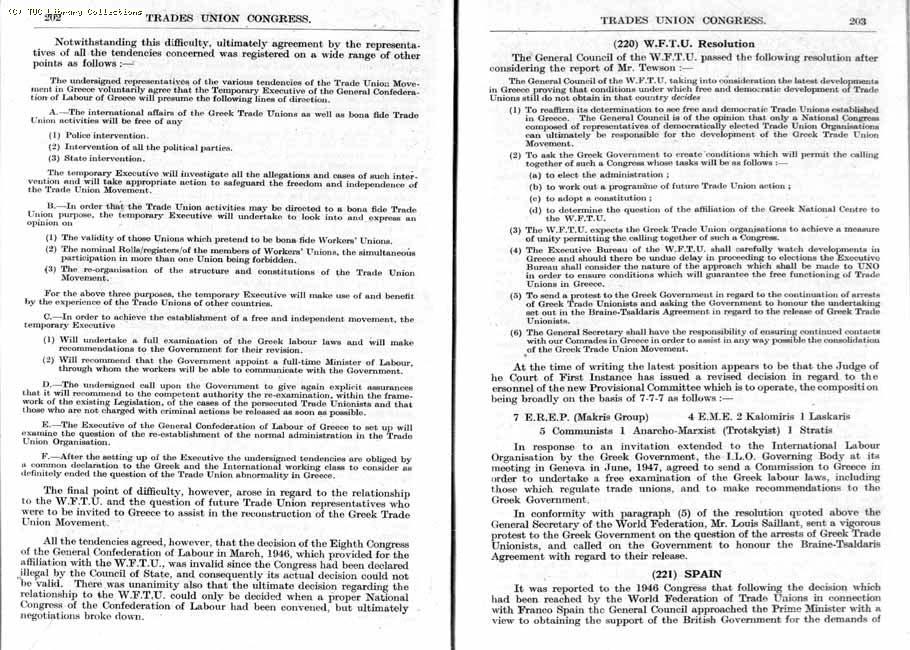 TUC Report, 1947