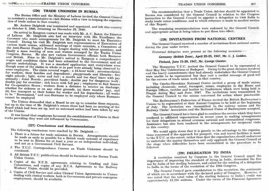 TUC Report, 1947