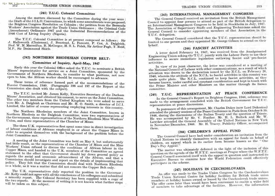 TUC Report, 1947