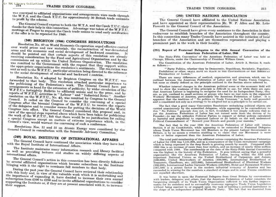 TUC Report, 1947