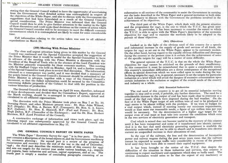 TUC Report, 1947