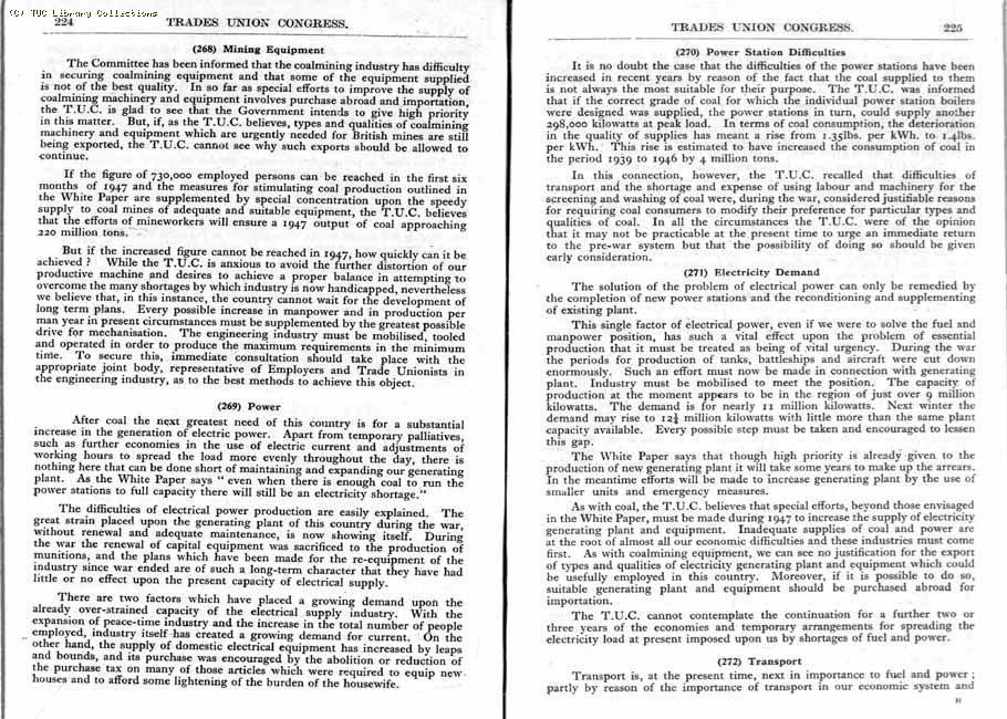 TUC Report, 1947