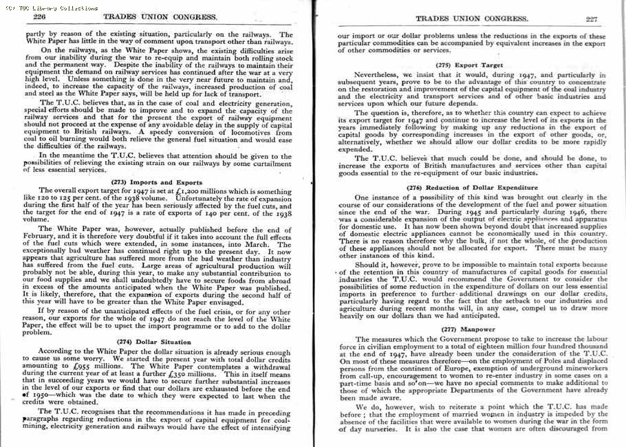 TUC Report, 1947