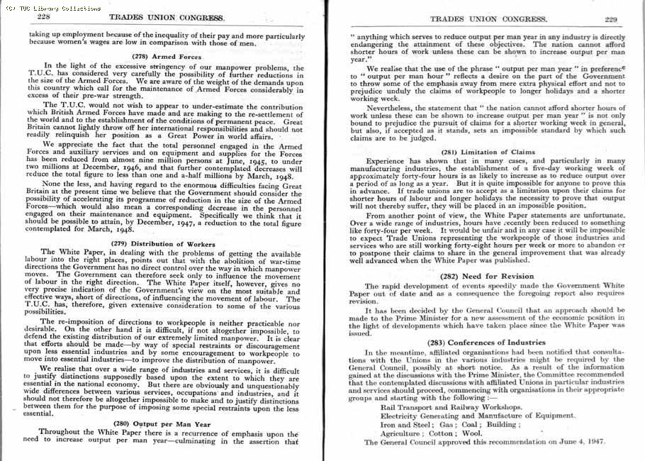 TUC Report, 1947